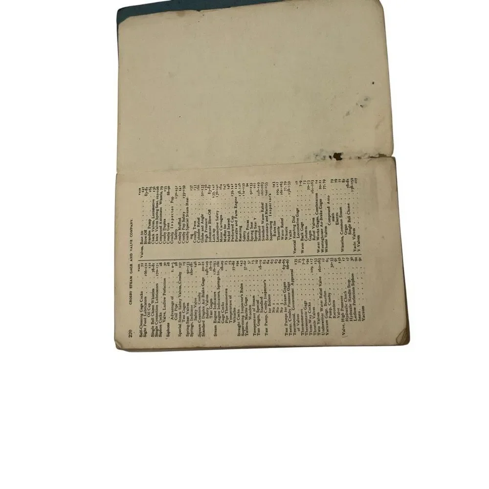 Crosby Steam Gage & Valve Co. 1904 Reference Book Green Antique